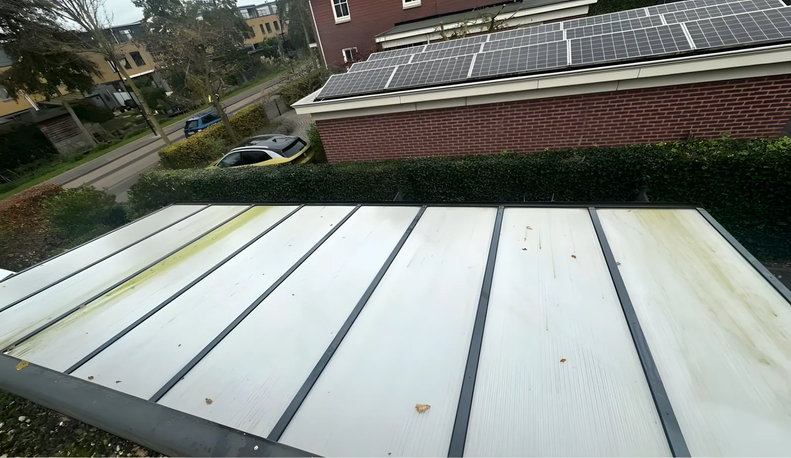 Glazen overkapping voor